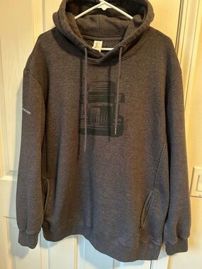 Men's Charcoal Gray Pullover Hoodie with Truck Graphic (Coca-Cola stitching)